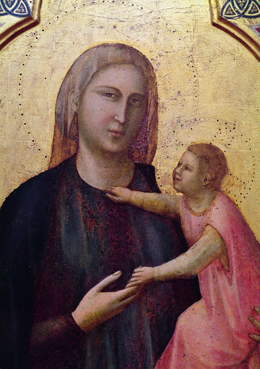 Szűz és gyermek, a Badia-oltár központi panelje, 1301 körül (tempera a panelen) (50341 részlet) alkotó: Giotto di Bondone