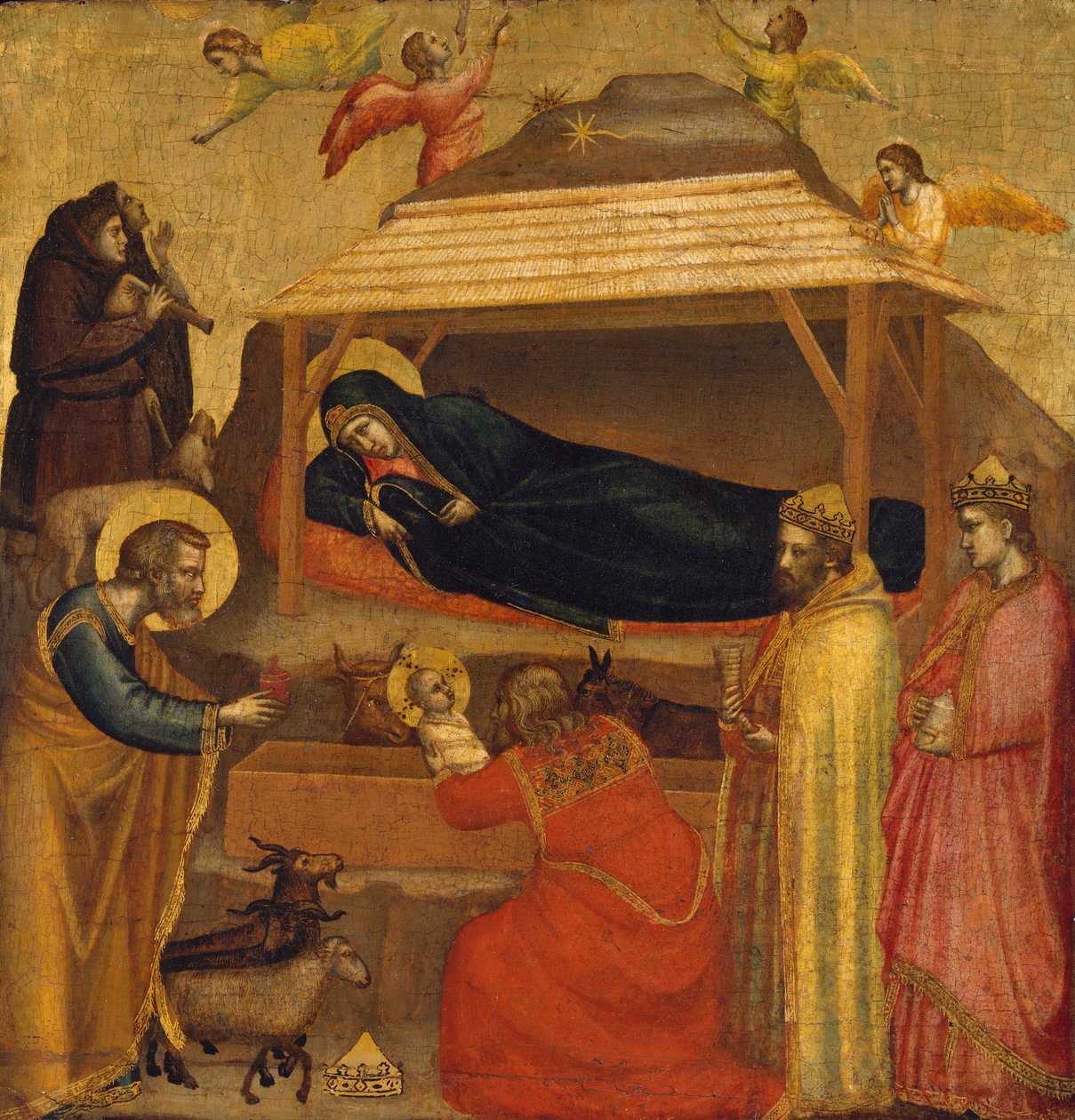 A bölcsek imádása, 1320 körül (tempera, fa, arany alapon) alkotó: Giotto di Bondone