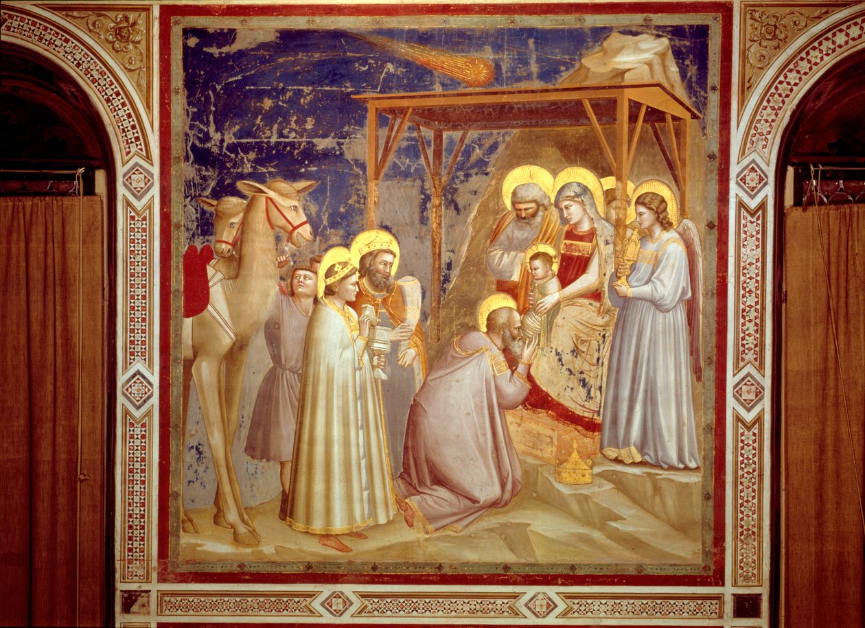 Mágusok imádása, Scrovegni kápolna, Padova, 1305 körül (freskó) alkotó: Giotto (c.1266 1337)