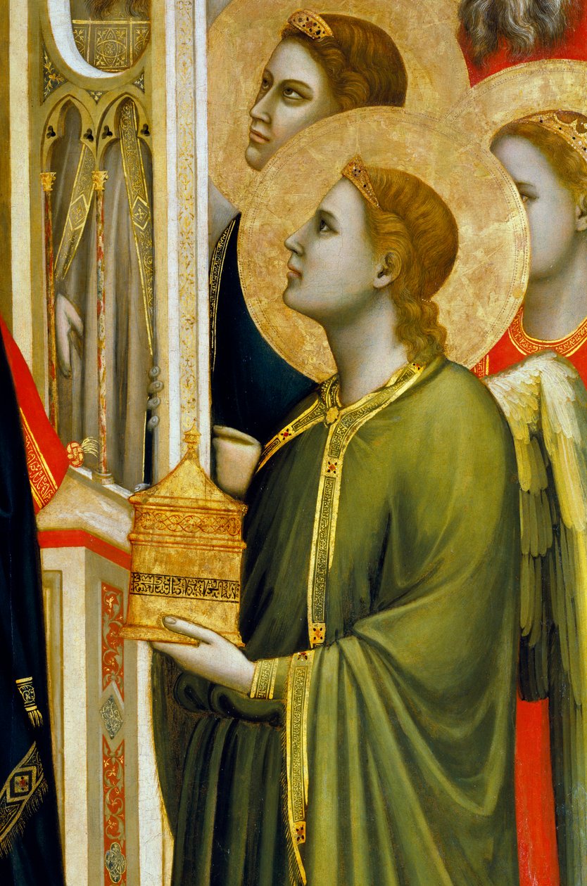 Angyal felajánlással, a Madonna di Ognissantiból, 1310 körül (tempera, tábla) alkotó: Giotto (c.1266 1337)