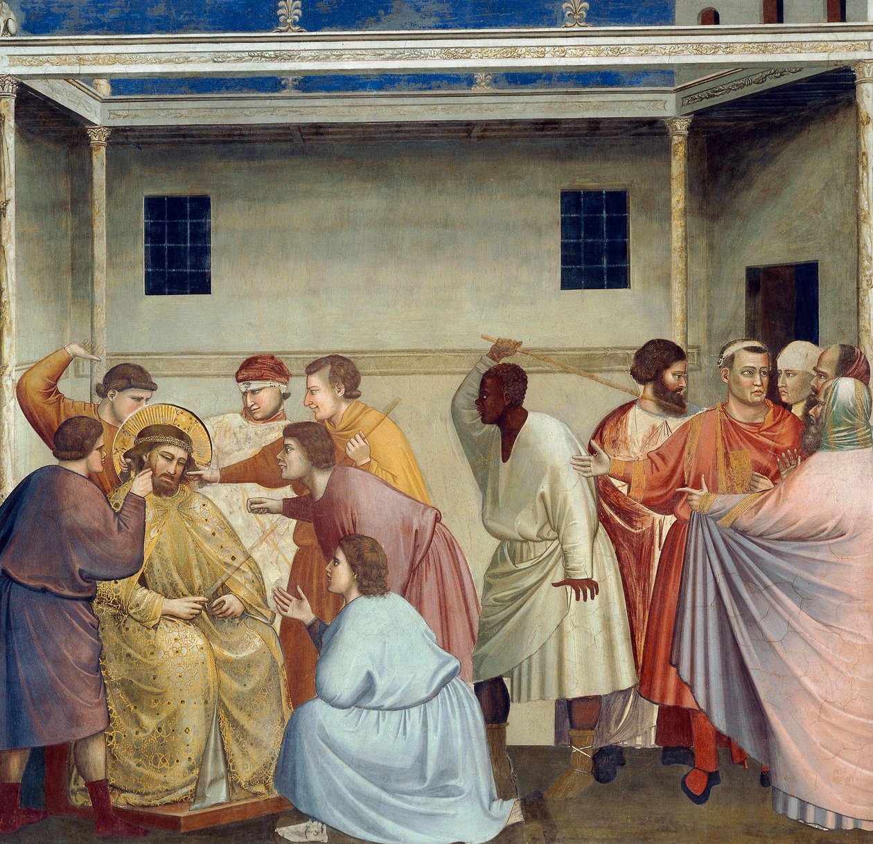 Krisztus korbácsolása, részlet Krisztus életéből és szenvedéséből, Giotto alkotó: Giotto (c.1266 1337)
