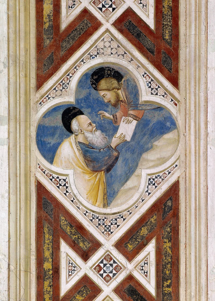Isten megparancsolja Ezékielnek, hogy egyen egy tekercset, majd jelentse a tartalmát Izrael népének. Részlet freskókból, Giotto alkotó: Giotto (c.1266 1337)