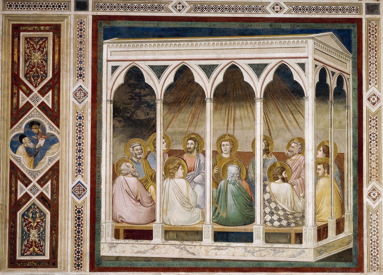 Pünkösd, Részlet Krisztus életéből és szenvedéséből, Giotto alkotó: Giotto (c.1266 1337)