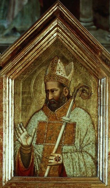 Szent a Szent Reparátus-poliptichonról (jobb középső panel) (a 66557 részlete, lásd még 66556-66568) alkotó: Giotto (c.1266 1337)