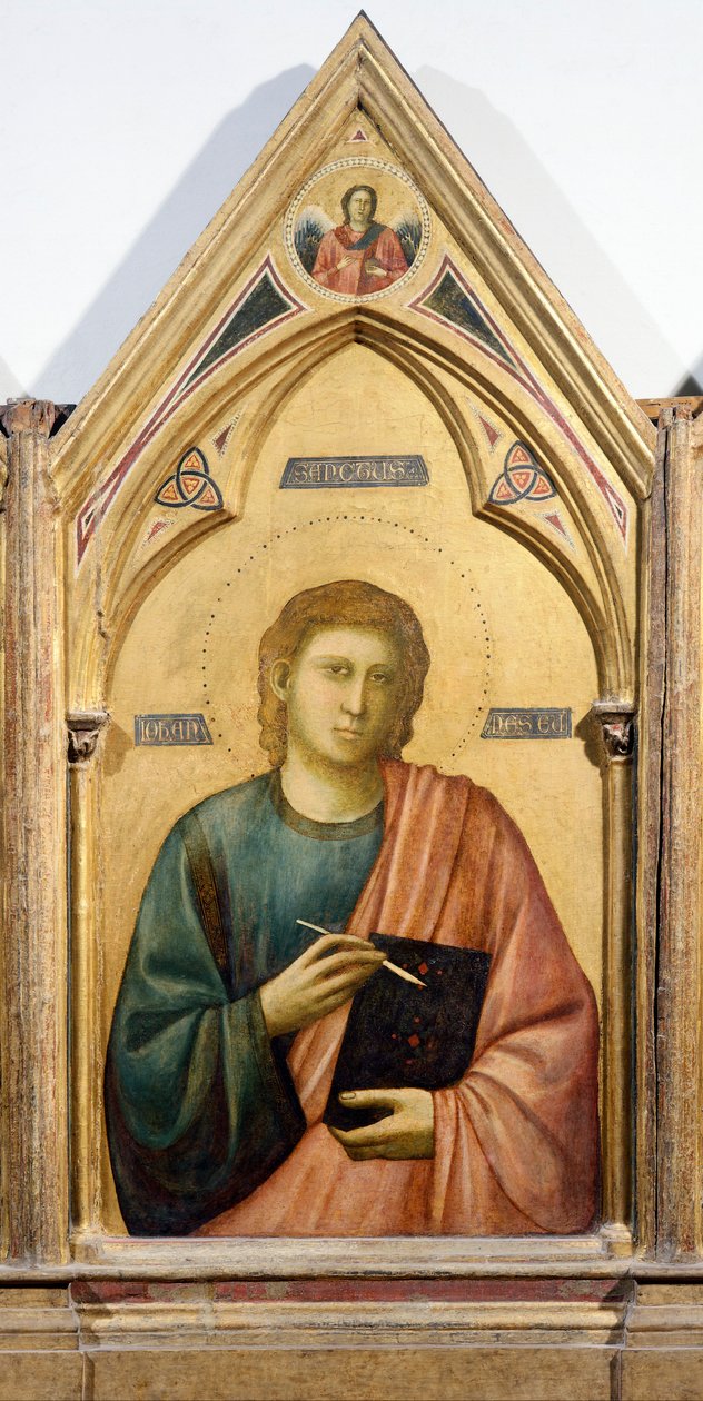 Evangélista Szent János, részlet a Badia-poliptichonból, 1300 körül, Giotto (1267-1337), tempera, tábla, 91x334 cm alkotó: Giotto (c.1266-1337)