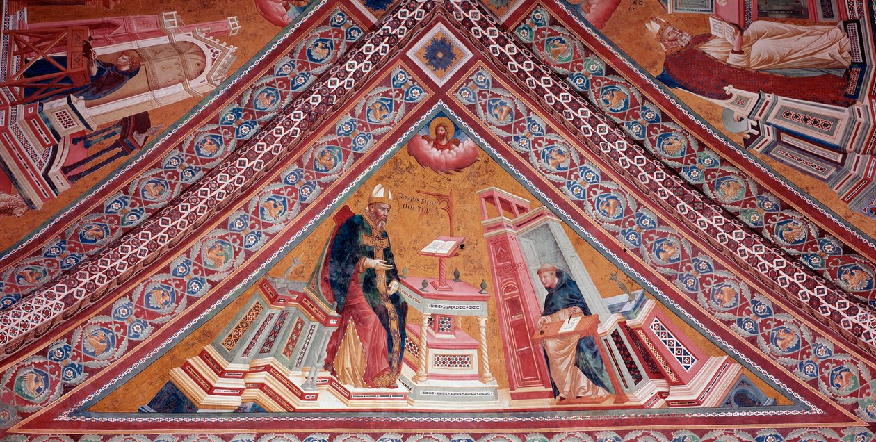 Az egyház doktorai: Hippói Szent Ágoston (freskó alkotó: Giotto (c.1266 1337)