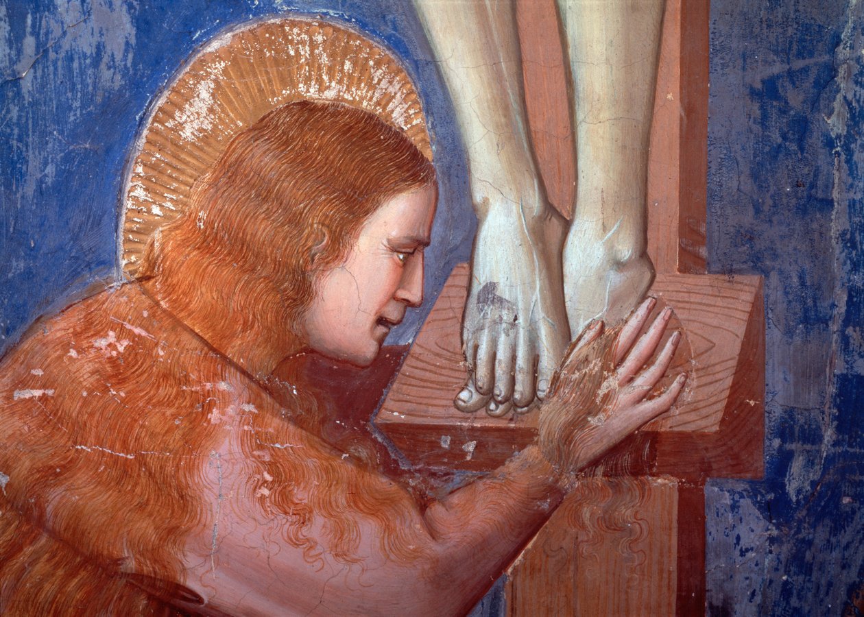 Keresztre feszítés, Magdolna részlete (freskó alkotó: Giotto (c.1266 1337)