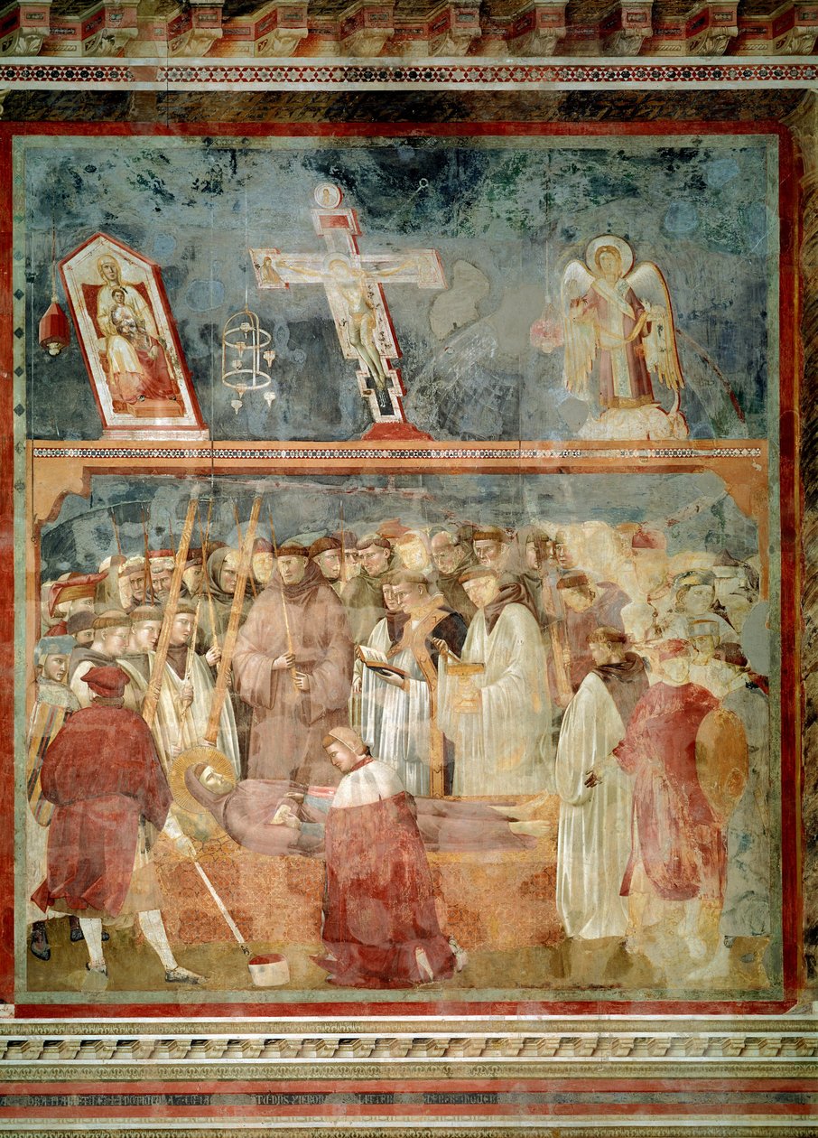 Assisi Szent Ferenc élete: A stigmák ellenőrzése (Szent Jeromos a stigmákat vizsgálja – Freskó alkotó: Giotto (c.1266 1337)