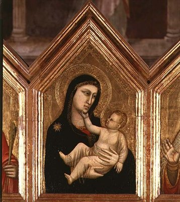 Madonna és gyermek, St. Reparata Poliptichonból (tempera a panelen) (lásd még: 66557-66568) alkotó: Giotto (c.1266 1337)