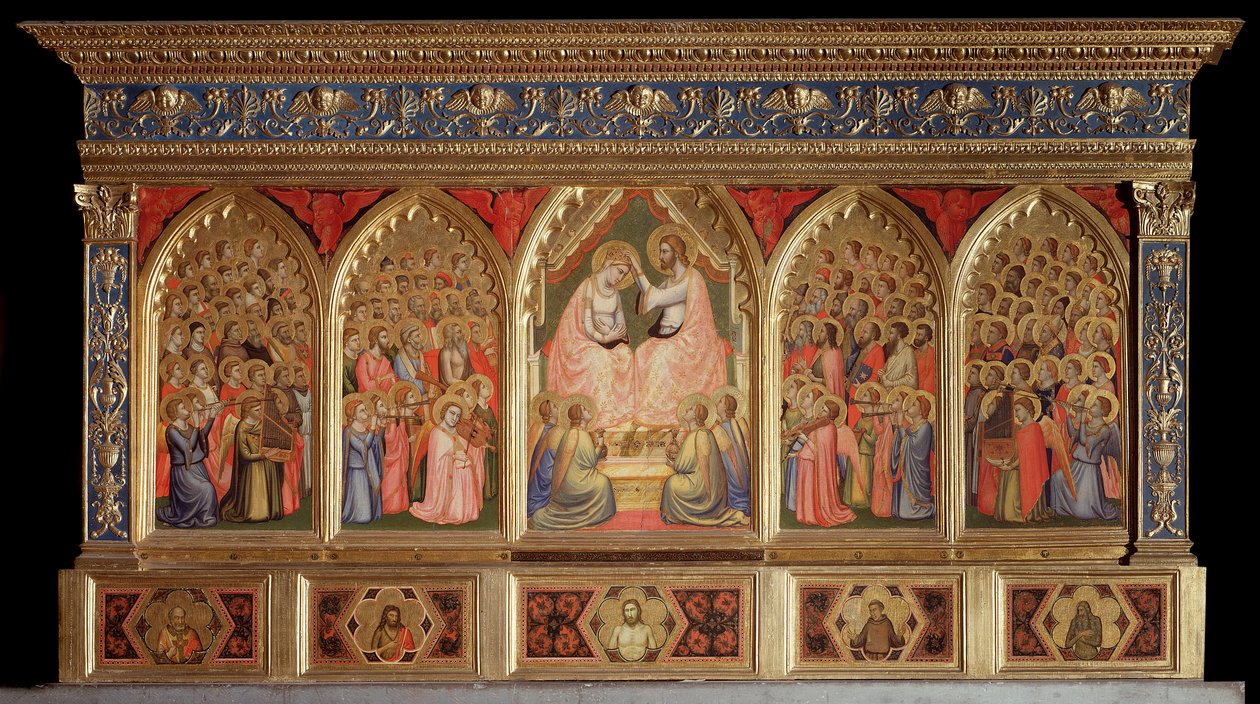 Baroncelli poliptichon: A Szűz koronázása (Tempera fán alkotó: Giotto (c.1266 1337)