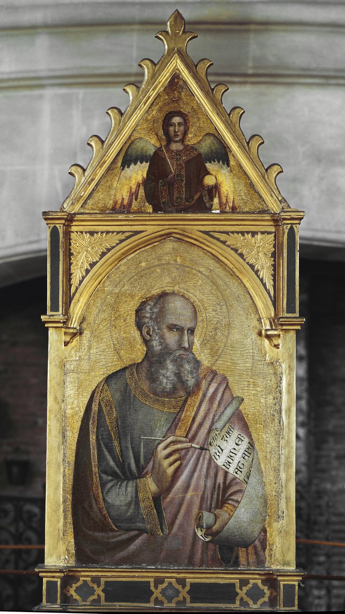 Szent János evangélista - Olaj, fa alkotó: Giotto (c.1266 1337)