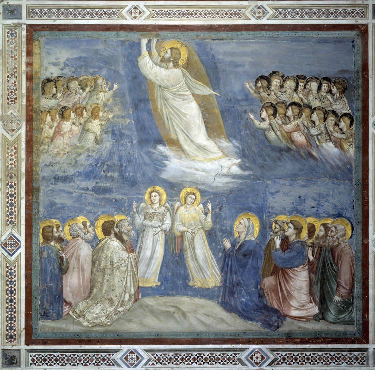 Krisztus mennybemenetele. Giotto di Bondone (1267-1337) freskója. alkotó: Giotto (c.1266 1337)