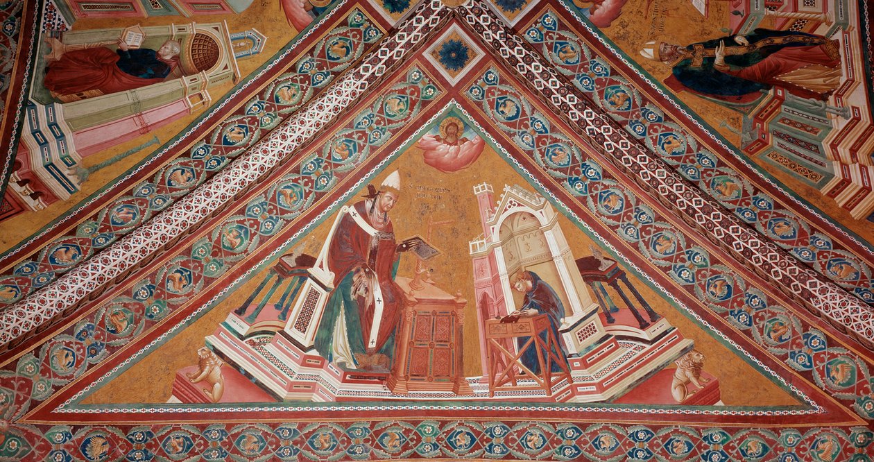 Az egyház doktorai: I. Nagy Gergely pápa (freskó alkotó: Giotto (c.1266 1337)