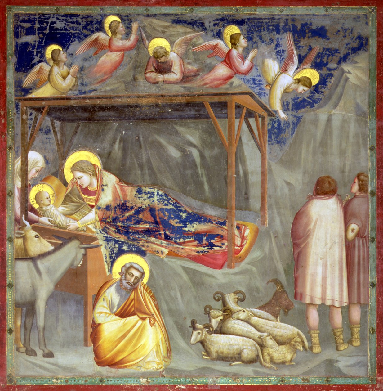 Születés, Arena kápolna, Padova, 1305 körül (freskó) (részleteket lásd 65207) alkotó: Giotto (c.1266 1337)