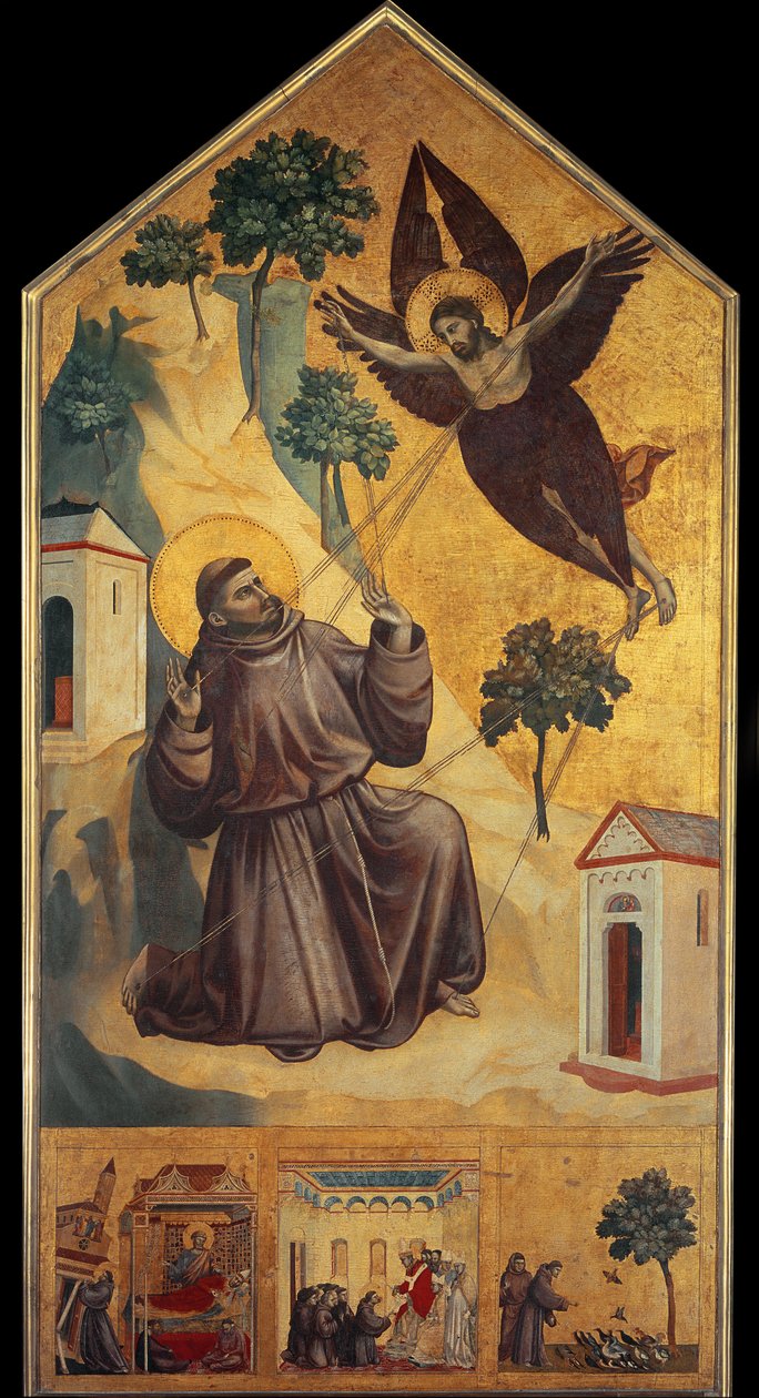 Szent Ferenc stigmái - Tempera fán, 1295-1300 körül alkotó: Giotto (c.1266 1337)