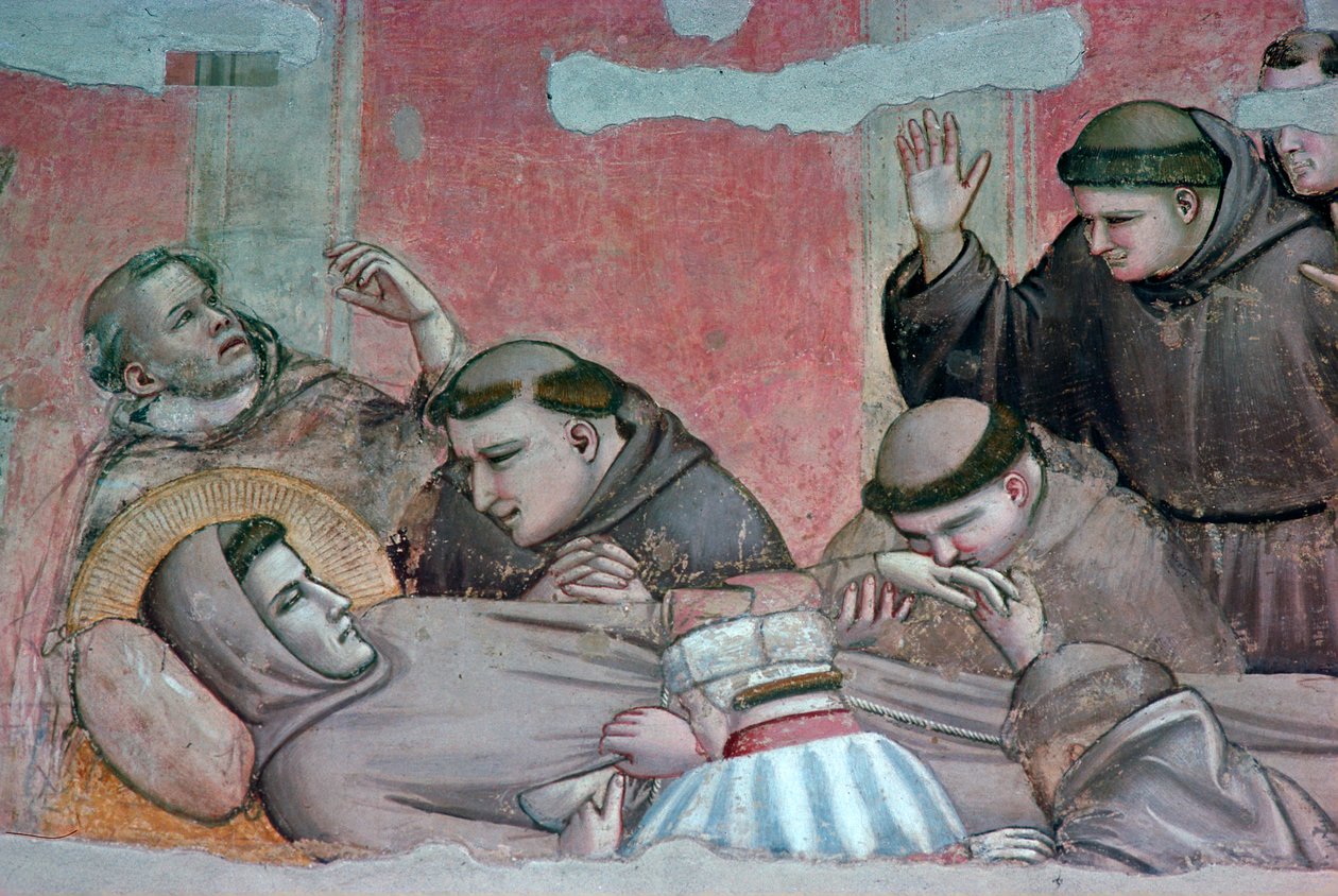 Freskó Szent Ferenc haláláról, 14. század alkotó: Giotto