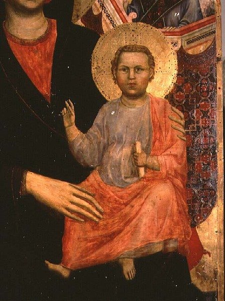 Gyermek Krisztus a Madonnából és a trónoló gyermek: alkotó: Giotto di Bondone