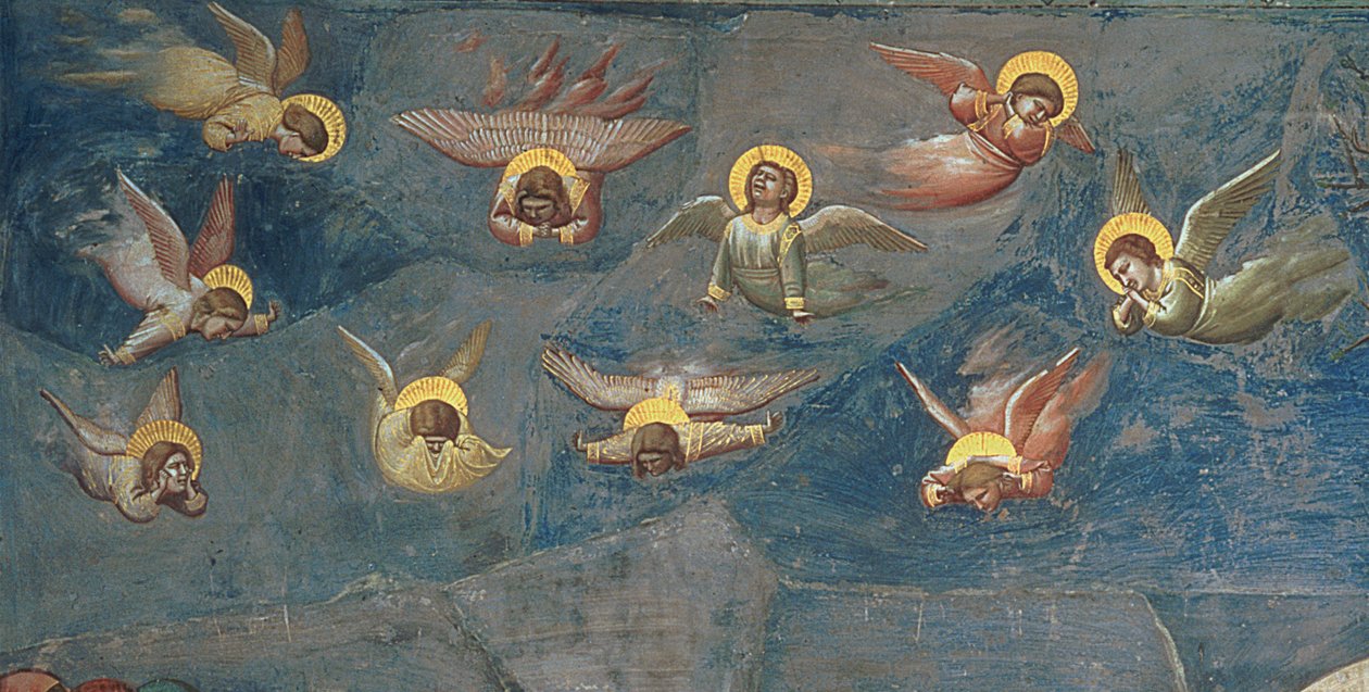 Putti részlete a Krisztus siralmából, 1305 körül alkotó: Giotto di Bondone