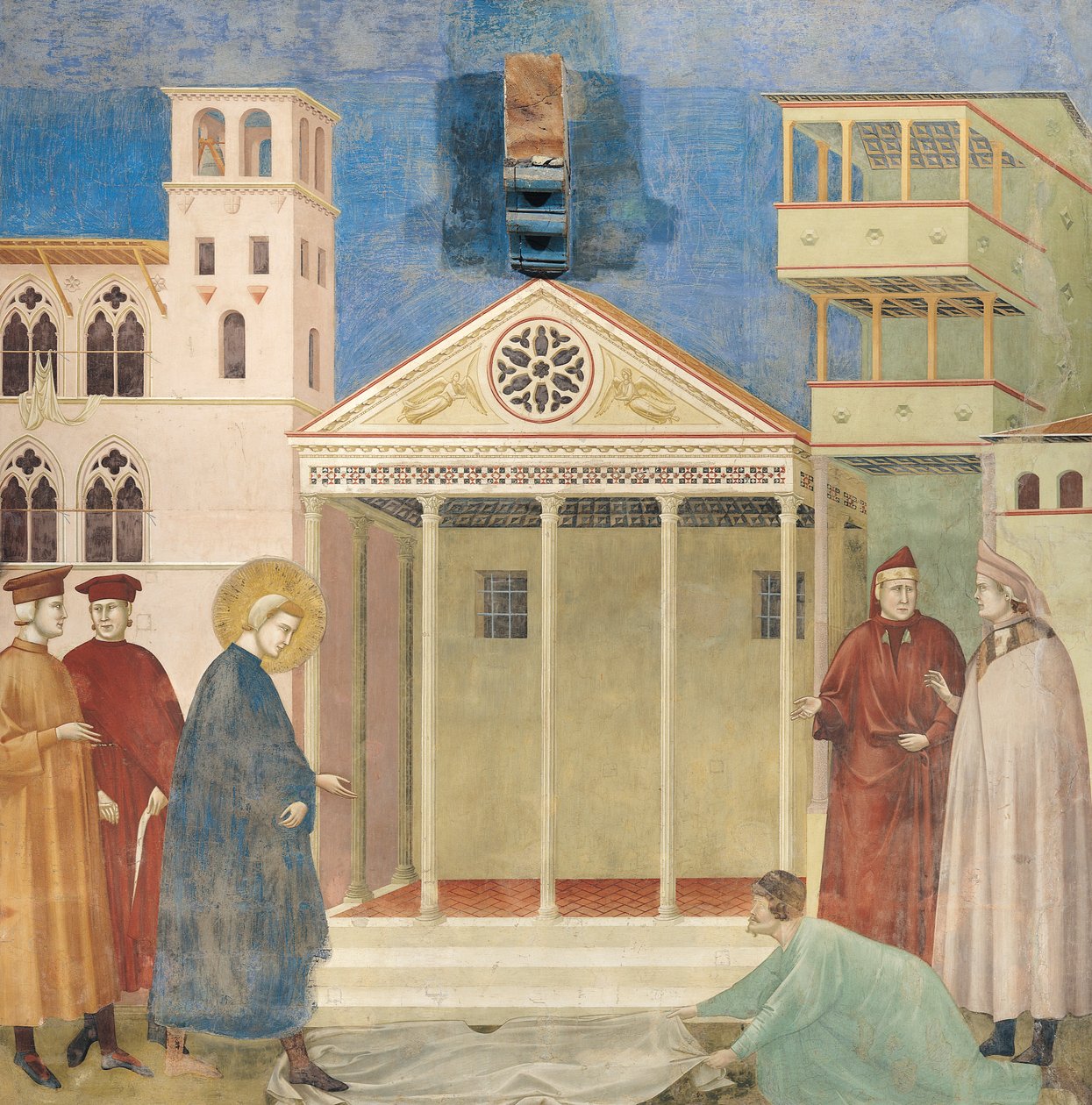 Egyszerű ember által tisztelt Szent Ferenc, 1297-99 alkotó: Giotto di Bondone