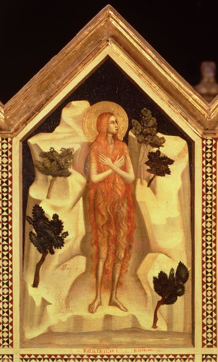 Szent Mária Magdolna, a 66558. sz. Szent Reparata poliptichon hátoldali jobb oldali panelrészletéről, lásd még: 66557-66568 alkotó: Giotto di Bondone