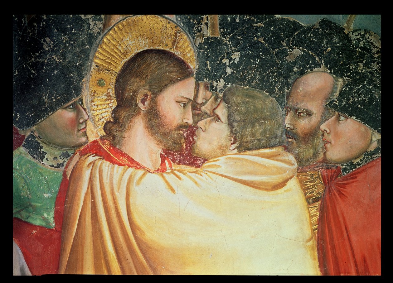 Krisztus árulása, a csók részlete, 1305 körül alkotó: Giotto di Bondone