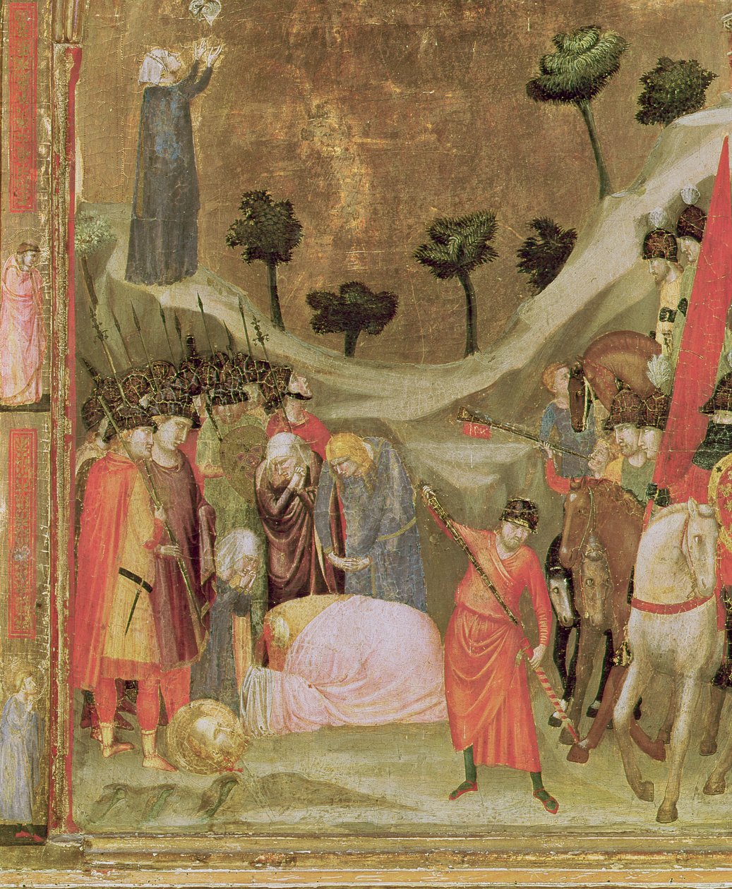 Szent Pál mártíromsága, jobb oldali tabló a Stefaneschi-triptichonról, 1320 körül (tempera a panelen) (214100. részlet) alkotó: Giotto di Bondone