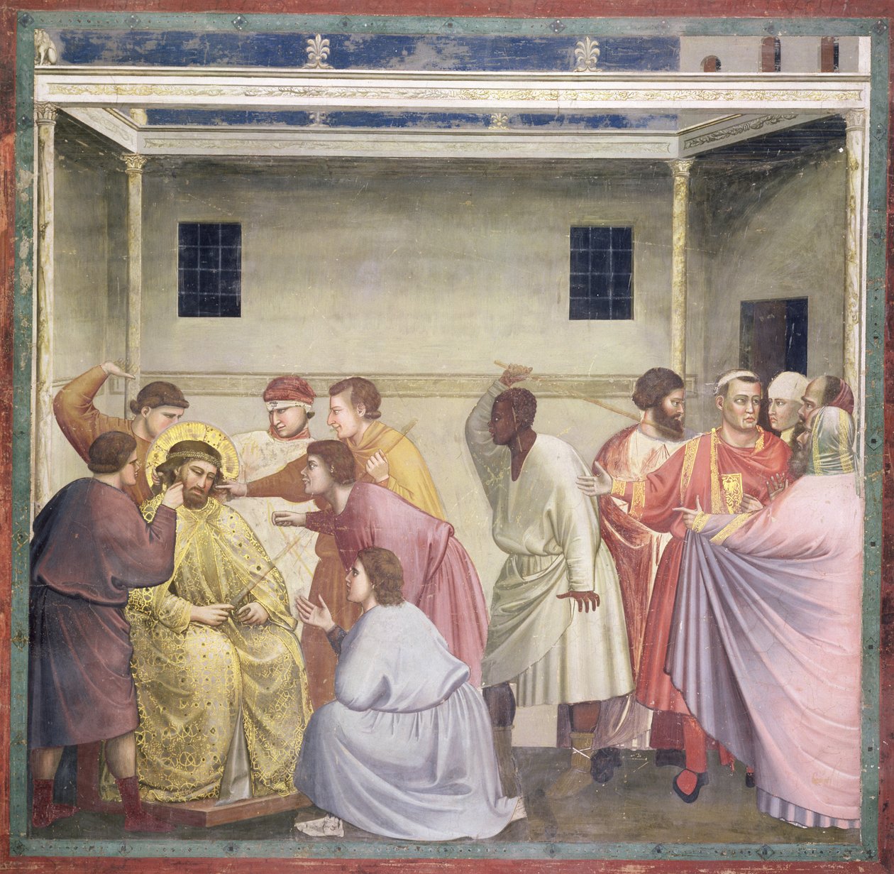 Krisztus kigúnyolása, 1305 körül alkotó: Giotto di Bondone