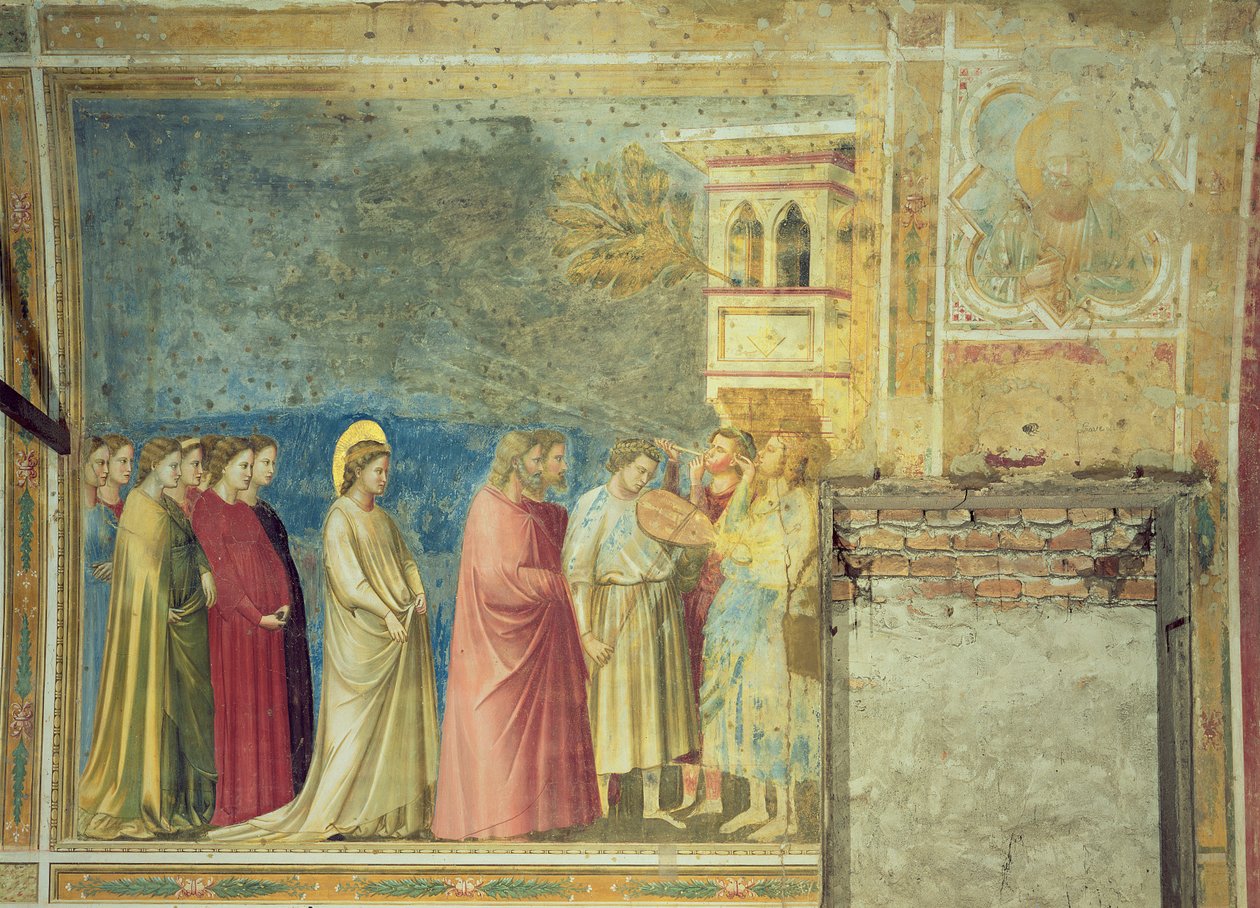 The Virgins Wedding Procession, 1305 körül (helyreállítás után) alkotó: Giotto di Bondone