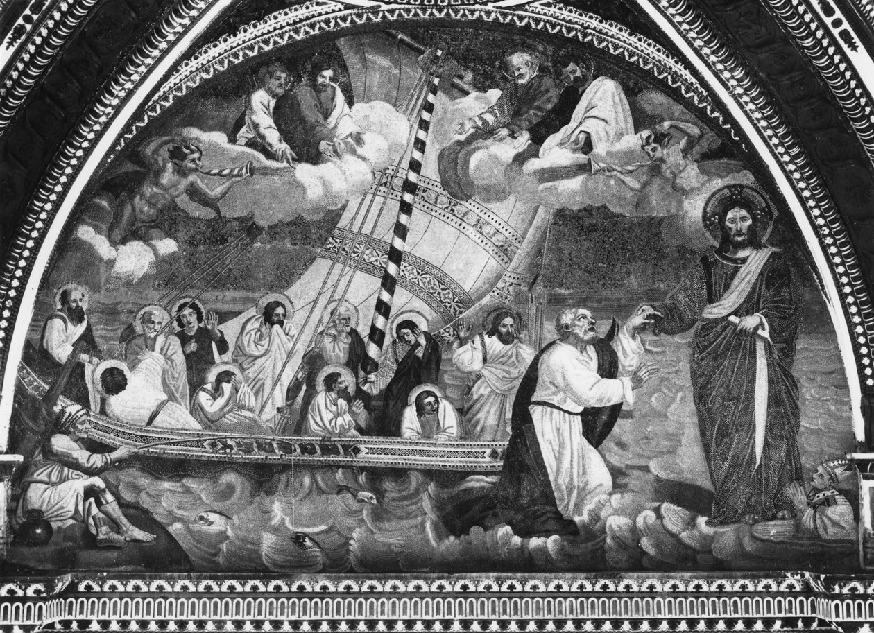 Szent Péter Navicella (mozaik) alkotó: Giotto di Bondone after Giotto di Bondone after