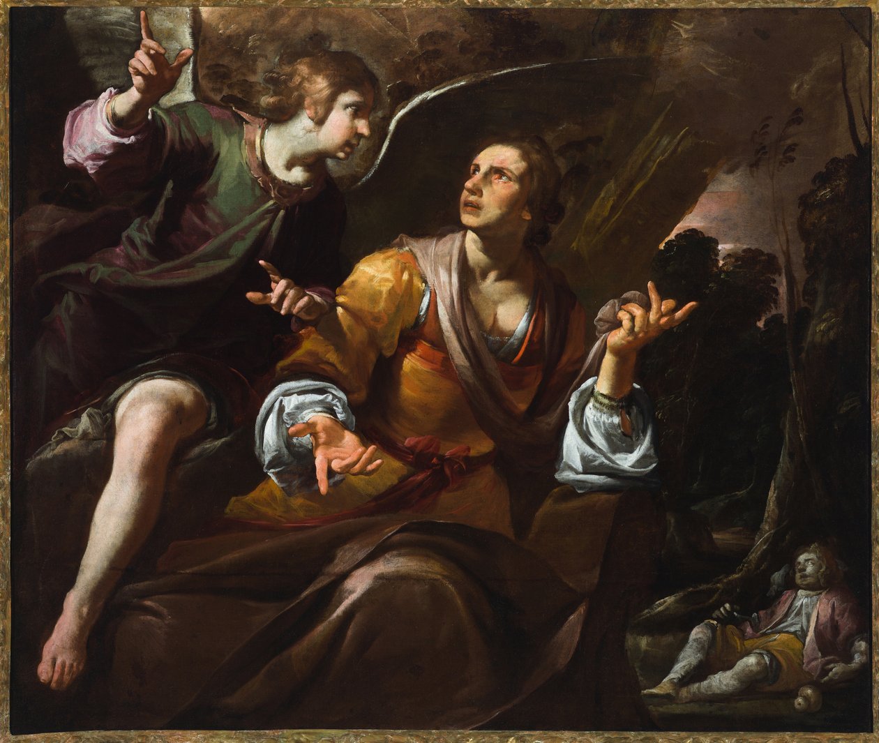 Hágár és az angyal, 1640 körül (olaj, vászon) alkotó: Giovacchino Assereto