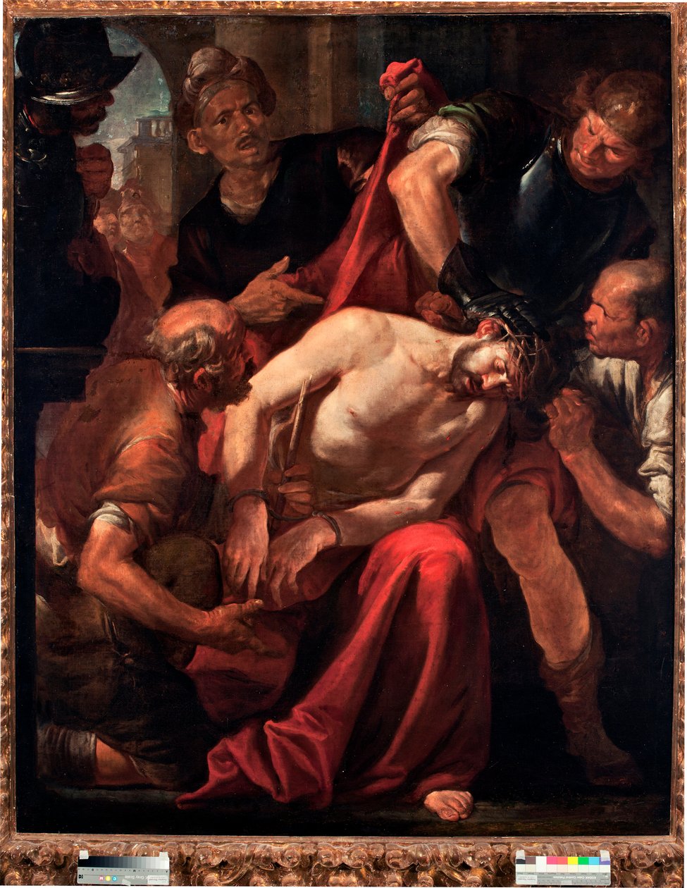 Krisztus kigúnyolása (Jézust gúnyolják a katonák) Gioacchino Assereto (1600-1649) festménye 17. századi Genes, Musei di Strada Nuova alkotó: Giovacchino Assereto