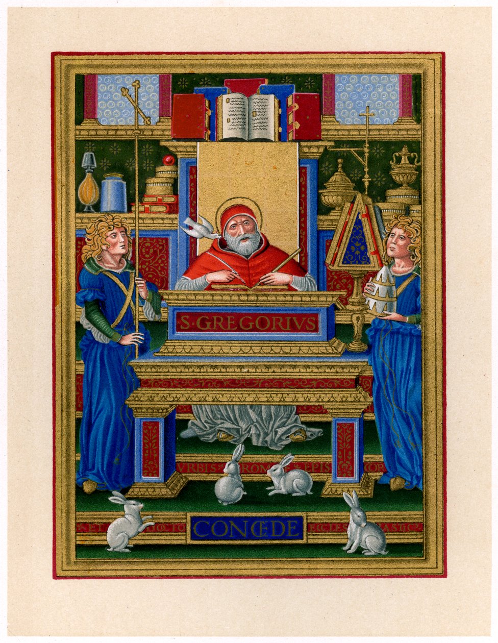 Nagy Szent Gergely ihletet kap a Szentlélektől, c1490 alkotó: Giovan Pietro Birago