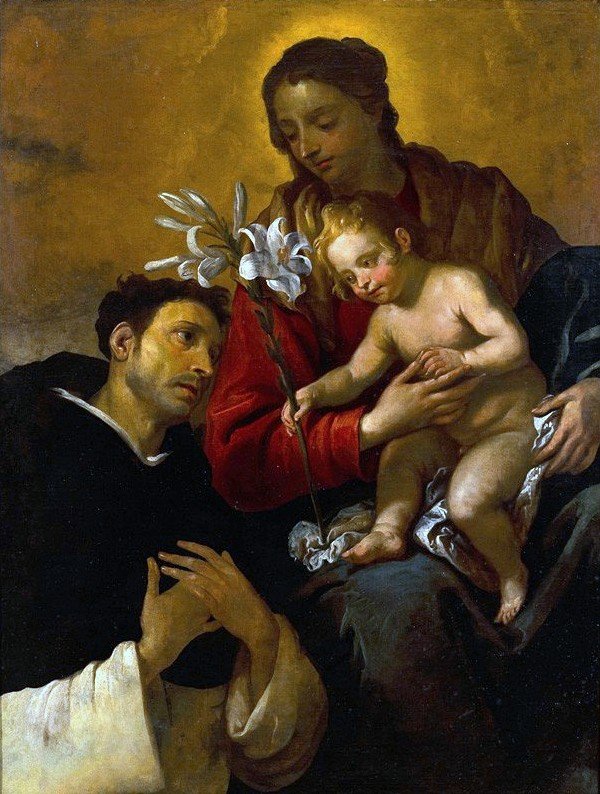 Madonna és gyermeke Szent Domonkosszal alkotó: Giovanni Andrea de Ferrari