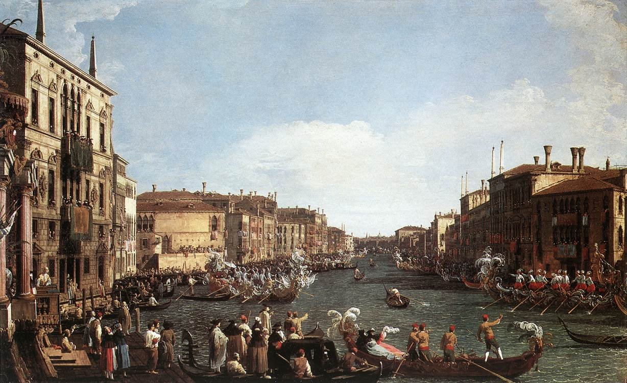 Regatta a Grand Canal -on alkotó: Giovanni Antonio Canal