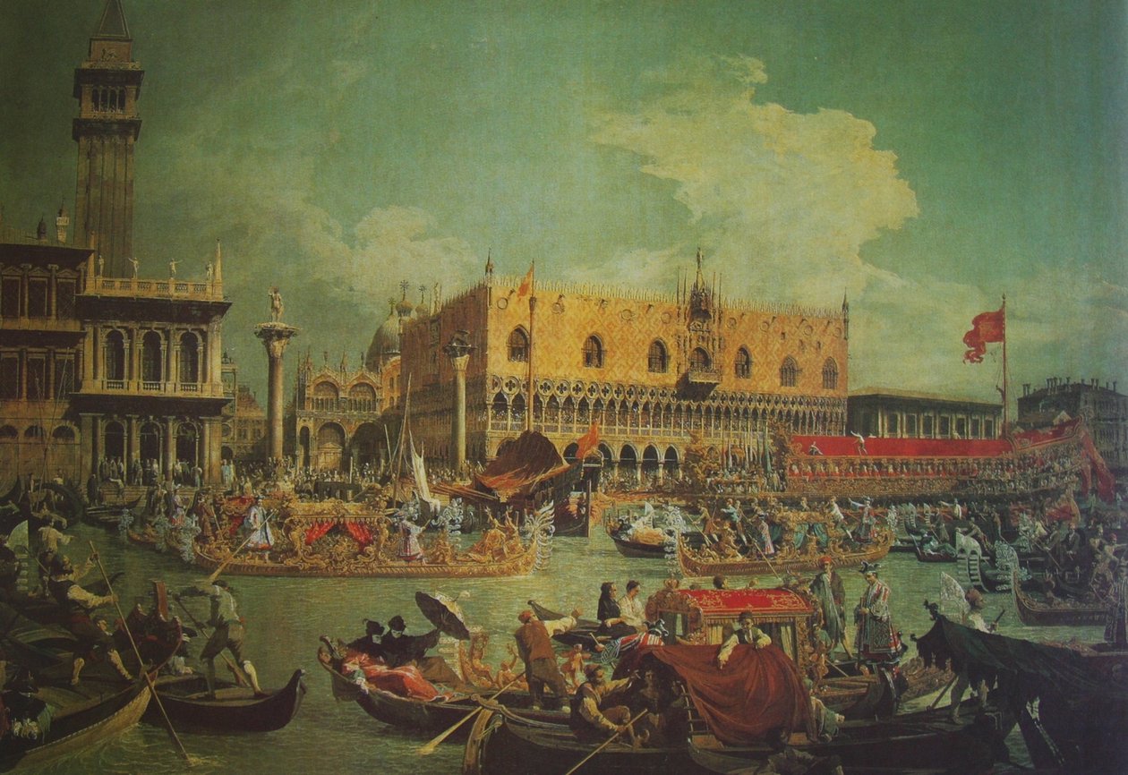 A Bucentaur indulása a tenger elkötelezettsége érdekében alkotó: Giovanni Antonio Canal