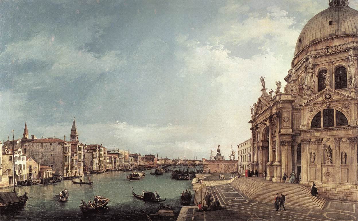 Bejárat a Grand Canalba; Keletre nézve alkotó: Giovanni Antonio Canal