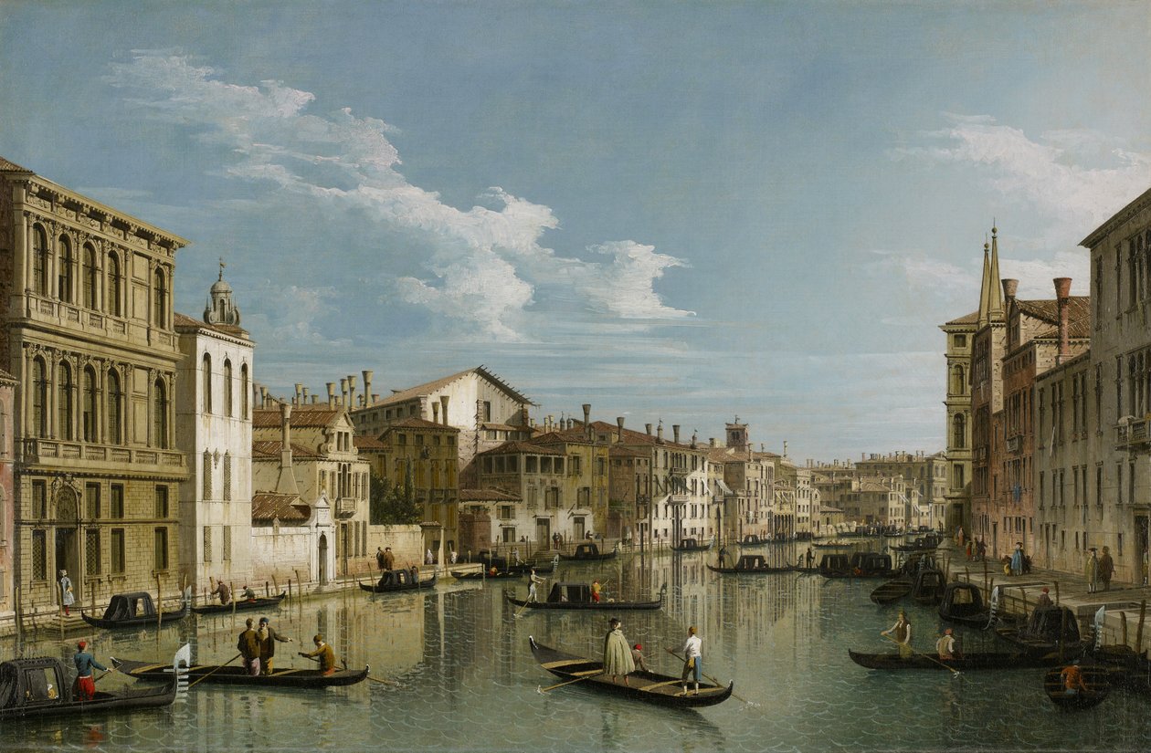 Grand Canal a Palazzo Flanginitől a Palazzo Bemboig, 1740 körül alkotó: Giovanni Antonio Canal