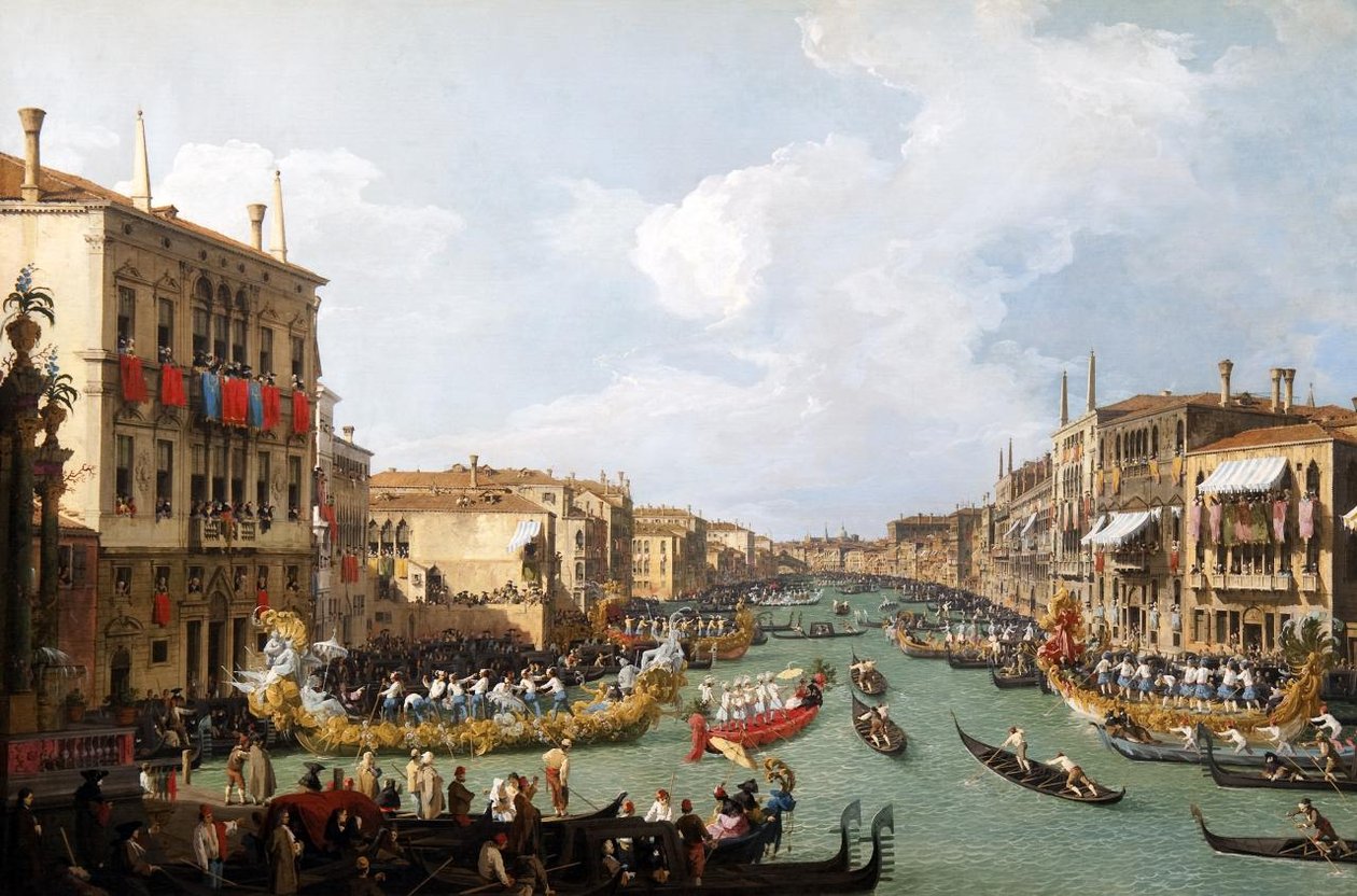A regatta a Grand Canal -on alkotó: Giovanni Antonio Canal