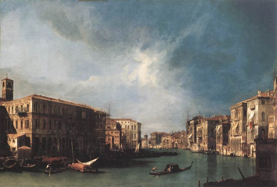 A Grand Canal Rialto -tól Észak felé alkotó: Giovanni Antonio Canal