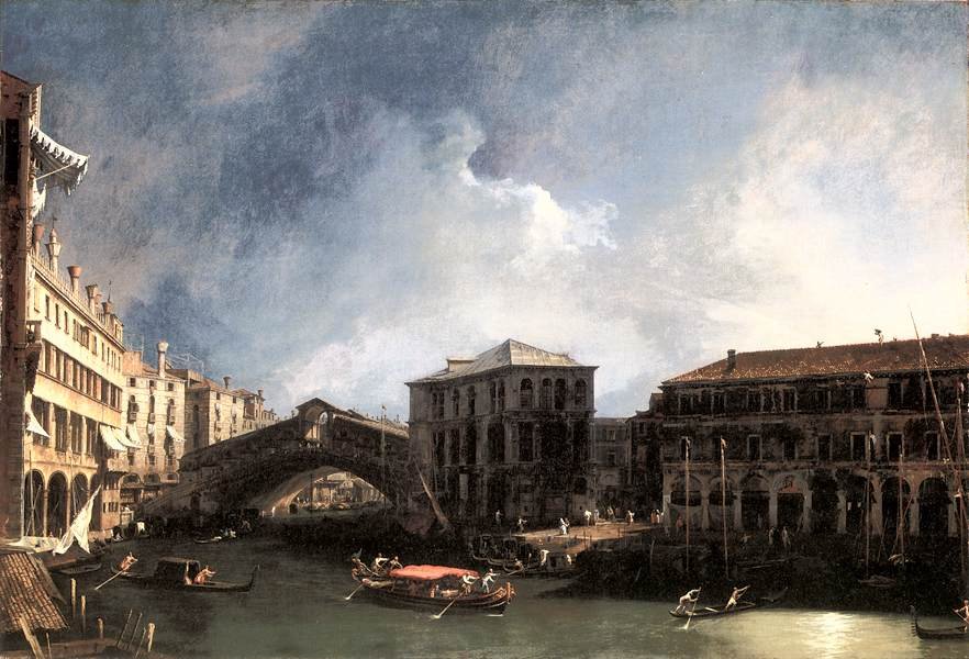 A Grand Canal a Ponte di Rialto közelében alkotó: Giovanni Antonio Canal
