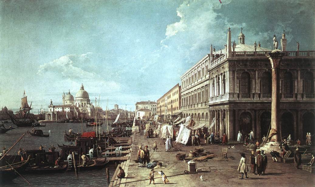 A Molo könyvtárral és a Canal Grande bejáratával alkotó: Giovanni Antonio Canal