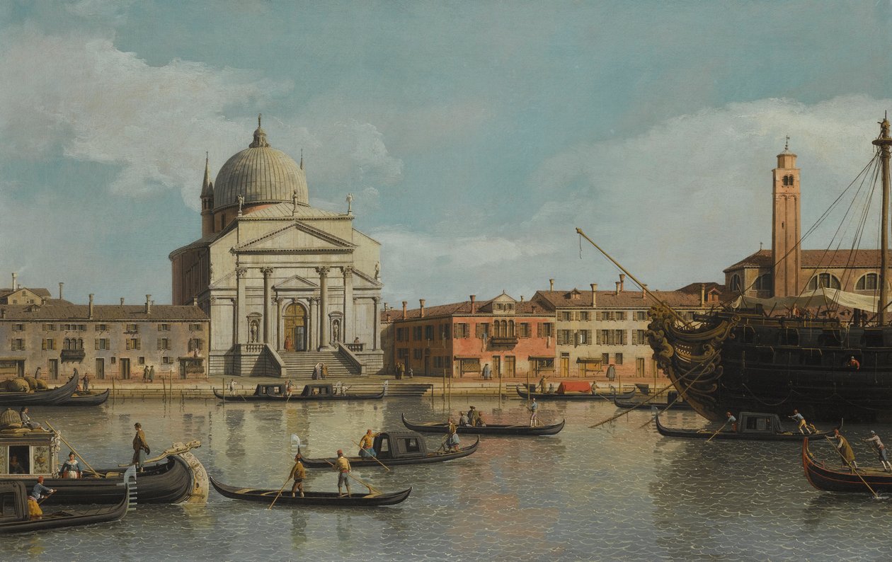 Velence, kilátás a Redentore és a San Giacomo templomokra alkotó: Giovanni Antonio Canal