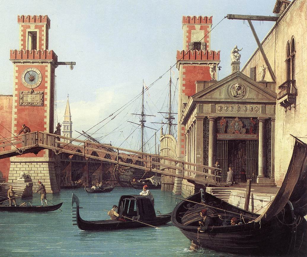 Kilátás az arzenál bejáratára alkotó: Giovanni Antonio Canal