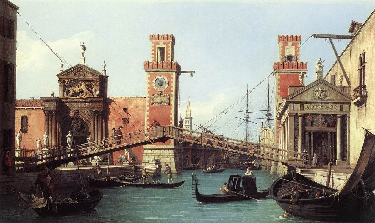 Kilátás az arzenál bejáratára alkotó: Giovanni Antonio Canal