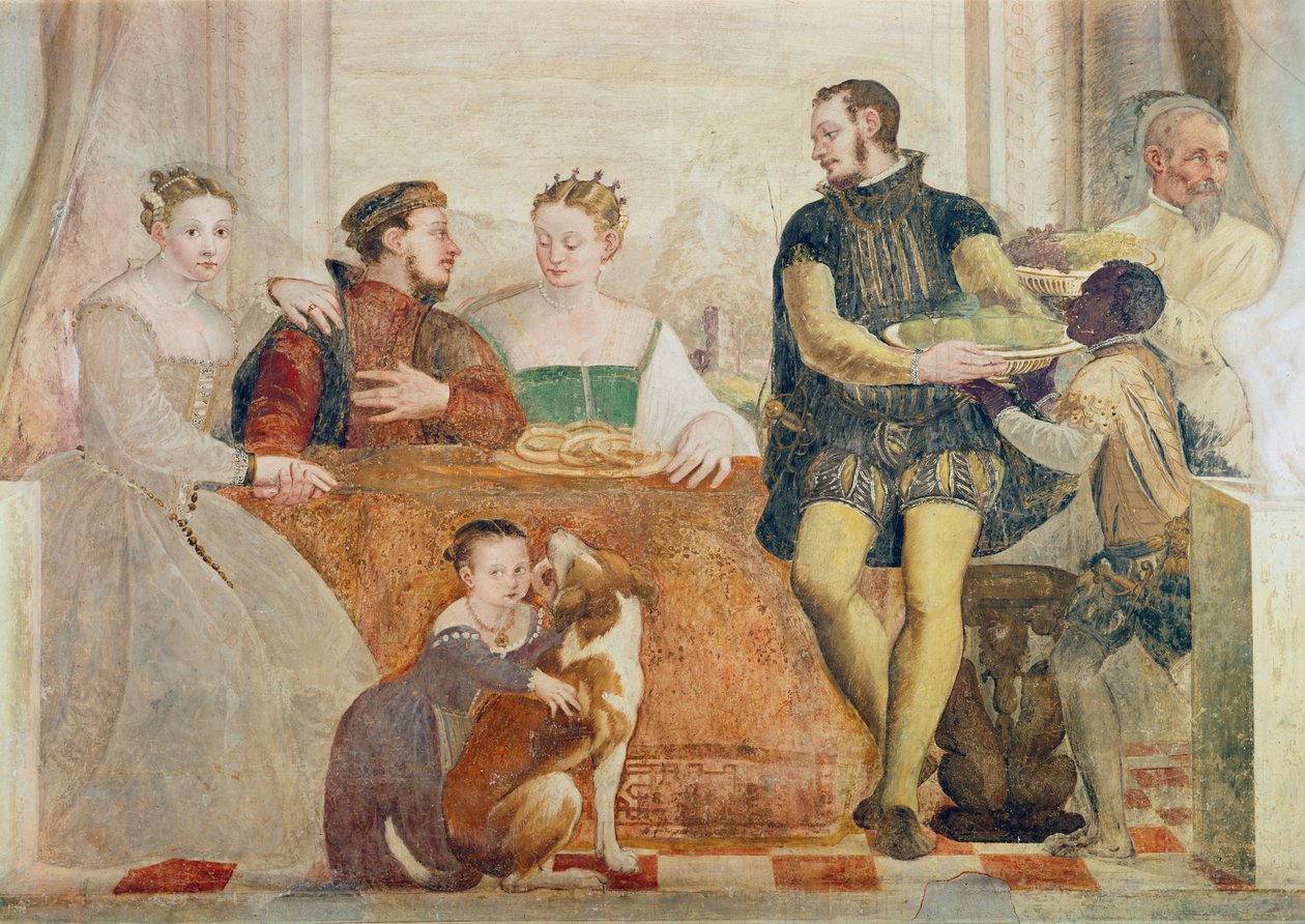 A bankett részlete, 1570 körül alkotó: Giovanni Antonio Fasolo