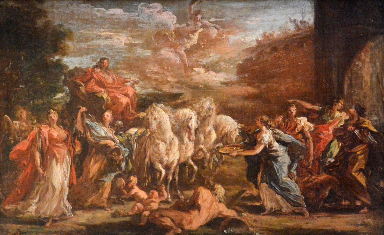 Johann Wilhelm von der Pfalze herceg, pfalzi választófejedelem diadalmenete Düsseldorfba alkotó: Giovanni Antonio Pellegrini