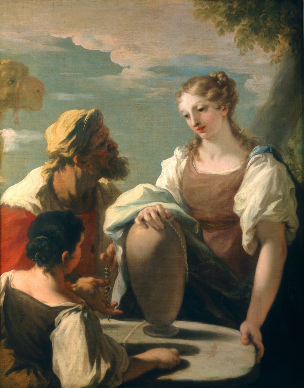 Rebecca a kútnál alkotó: Giovanni Antonio Pellegrini