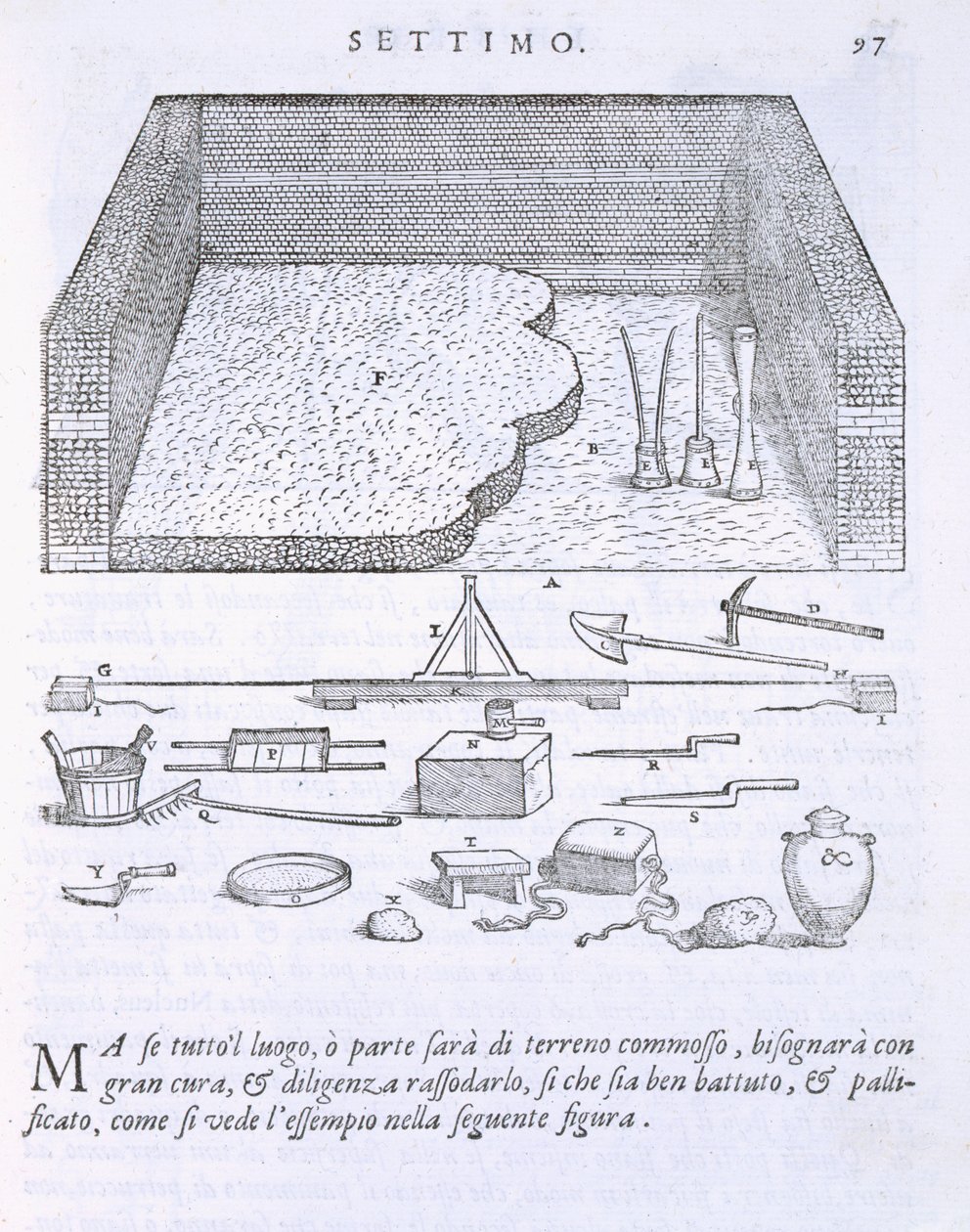 A padlóburkolás szakaszai és módszerei, az 1590-ben megjelent „Della Architettura”-ból alkotó: Giovanni Antonio Rusconi