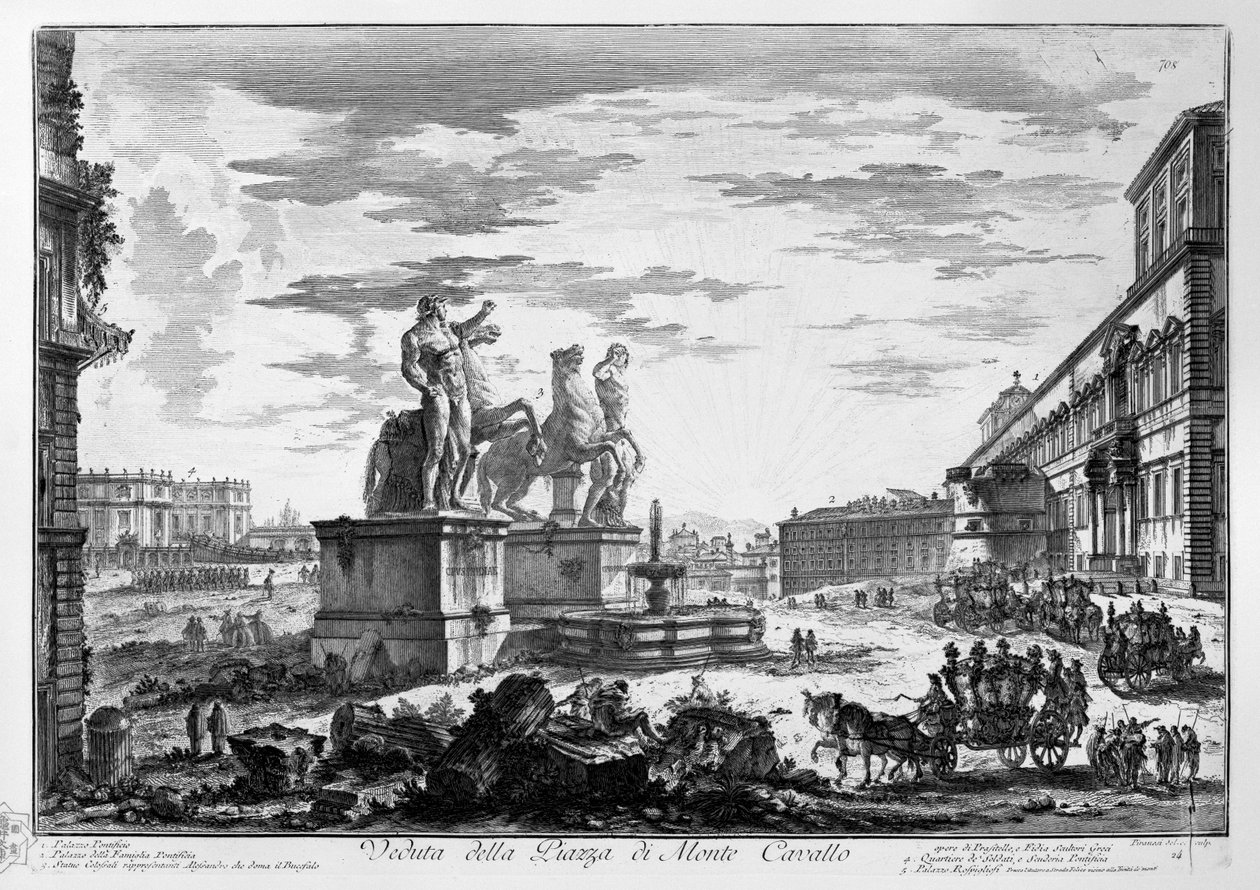 Kilátás a Monte Cavallo térre alkotó: Giovanni Battista Piranesi
