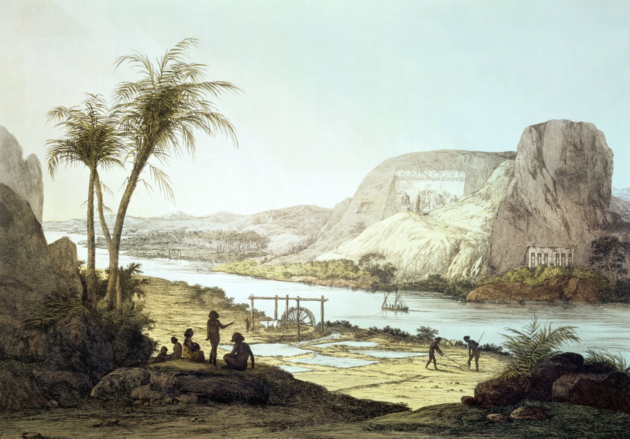 A núbiai Abu Simbel templomai, Augustine Aglio (1777-1857) metszetei alkotó: Giovanni Battista Belzoni